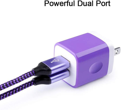 USB Wall Charger Block Phone Power Adapter Charging Brick Plug with 2Pack 6Ft Type C Charger Cable for Samsung Galaxy S24 S23 FE S22 S21 S20 A15 Z...