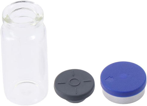 10Pcs Glass Lab Bottle, Refillable 10ml Container, Portable Seals Empty Vials, Transparent Lab Sample Vial with Plastic-Aluminum Flip Caps...