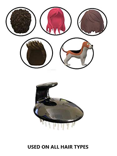 G.B.S Hair Scalp Massager Shampoo Brush, Soft and Flexible Silicone Bristles, Hair Care Tool for Women Men Daily Grooming, Pack of 3, Black...