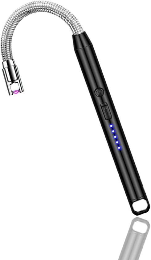 Candle Lighter Electric Lighter Rechargeable Arc Lighter with LED Battery Display360° Flexible Neck Flameless Grill Long Lighters for Light Candle...