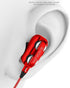Wired Earphones with Microphone Headset Stereo Sound Quality Noise Canceling Headphones for Running/Cooking/Gym/Sports (A4- Red)...
