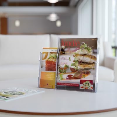 Deflecto Lit Loc Interlocking Magazine Holder, Clear, 11-1/4" x 9” x 1-1/4" (772001)...