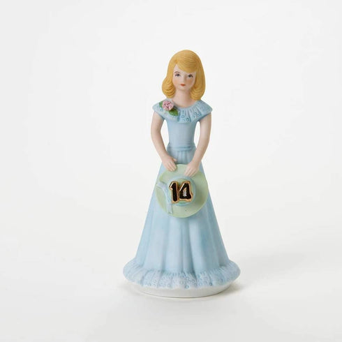 Enesco Growing Up Girls “Blonde Age 14” Porcelain Figurine, 6.5”, Blue...