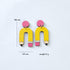 Teacher Stud Earrings Set Colorful Crayon Pencil Ruler Heart Shape Teacher's Gift Rainbow Dangle Earrings Bulk Wooden Jewelry for Women for school...