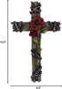 Polly House Rose with Wood Look Resin 10" CROSS Wall Cross for Home Decoration and Great for Gifts...