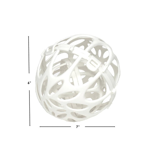 Home Basics Round Plastic White Laundry Bra Ball for Machine Washing Delicates 2 Interlocking Balls | Lock Closure for Secure Fit | Protects Delic...