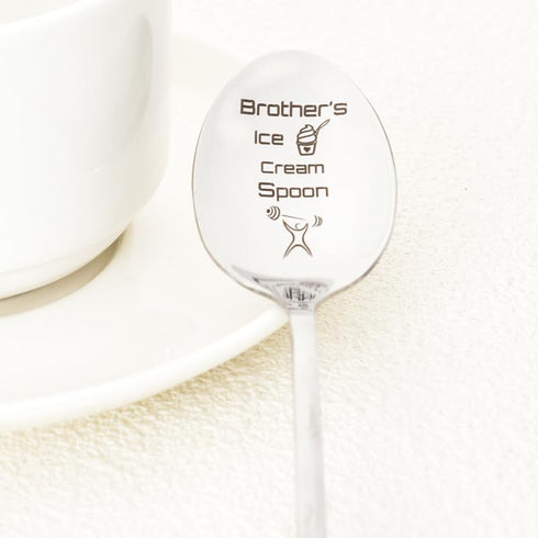 Little Big Brother Gifts for Men Brother Ice Cream Spoon for Brother Birthday Christmas Gifts from Sister Brother Coffee Ice Cream Lovers Gifts fo...