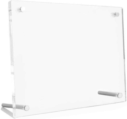 Frameless Tabletop Photo Frames Free Standing Clear Acrylic Desktop Picture Frame (5x7)...