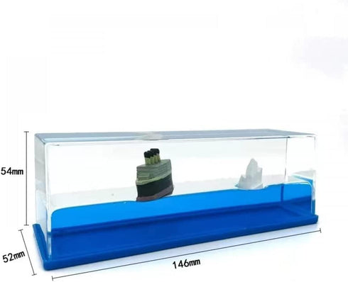 Unsinkable Titanic Simulator Toy Wavey Boat in a Box Liquid Wave Cruise Fluid Ship Decoration Ornament for Car Decoration Paperweight Desk Toy Gif...