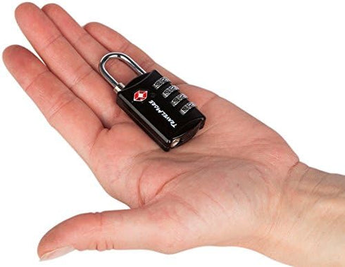 5 Pack TSA Luggage Locks with 4 Digit Combination – Heavy Duty Set Your Own Padlocks for Travel, Baggage, Suitcases & Backpacks - Black...
