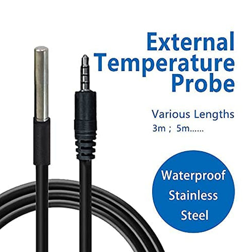 Ubibot DS18B20 Audio Plug Temperature Probe, Waterproof Pool Sensor, Works with SP1...