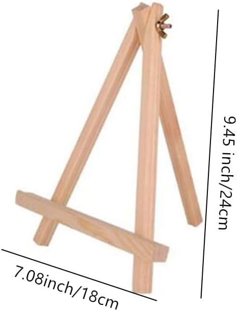 9.45 Inch Adjustable Mini Wood Easels Tabletop Painting Easel Stand for Artist Cards Phone Photos, Portable Triangle Tabletop Canvas Holder for Pa...
