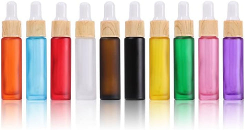 10 Pack 10ml Frosted Glass Dropper Bottle,Empty Refillable Dropper Bottle Travels Bottle for Essential Oils, Aromatherapy, Perfume,Cosmetic,Labora...