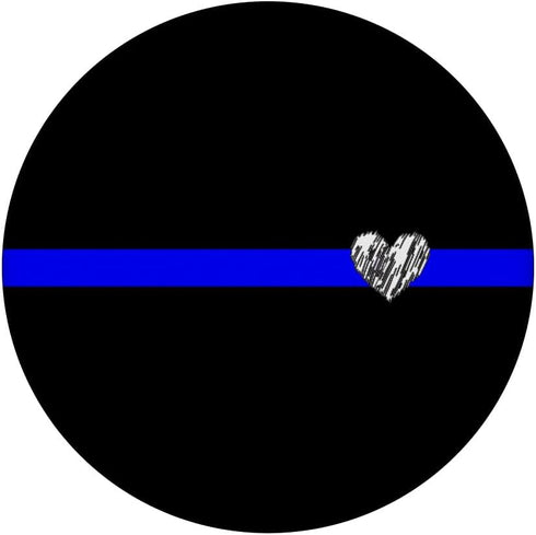 Fallen officer remembrance thin blue line design with Heart PopSockets Adhesive PopGrip...