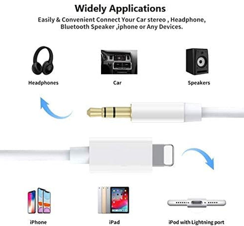 esbeecables Aux Cord for iPhone, Apple MFi Certified Lightning to 3.5mm Aux Cable for Car Compatible for iPhone 14 13 12 11 XS XR X 8 7 6 iPad iPo...
