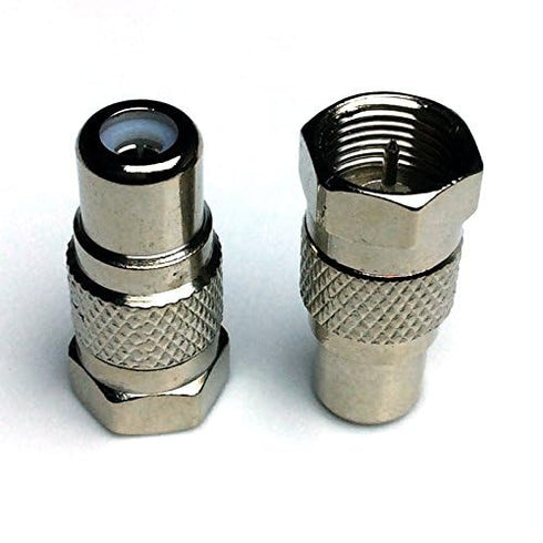 Cess F Type Male to RCA Female Connector Coupler Coax Cable Adapter Video - F Male to RCA Female (10 Pack)...