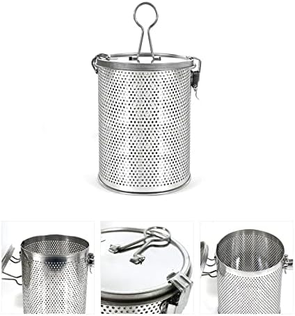 Commercial Grade D 3.9" X H 5.3" Genuine Stainless Steel 18/8 Perforated Strainer - One Touch Lock System - Restaurant & Home Use...