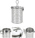 Commercial Grade D 3.9" X H 5.3" Genuine Stainless Steel 18/8 Perforated Strainer - One Touch Lock System - Restaurant & Home Use...