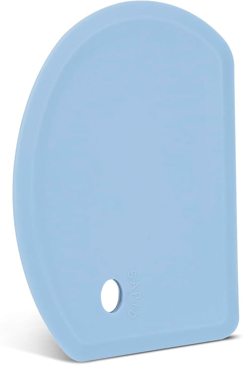 Silicone Dough Scraper with Stainless Steel Sheet, Curved Edge Flexible Bowl Scraper for Baking, Food Grade Silicone Bench Scraper for Sourdough B...