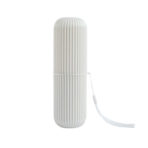 1 Piece Plastic Toothbrush Case Holder Travel Toothpaste Toothbrush Bin Holder Storage Wash Cup for Outdoor Travel Trip, Beige...