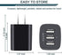 AILKIN 3 USB Wall Charger, Triple Charger Adapter, Fast Charging Block Home Charger Station Block Cube Plug for iPhone, Samsung Galaxy, LG, Motoro...