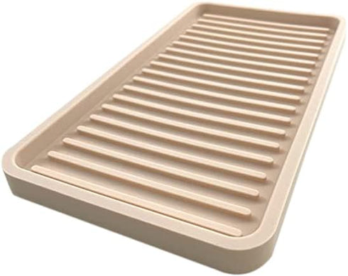 Happitasa Silicone Kitchen Sink Organizer Tray, Sponge Holder and Countertop Protector | Bathroom and Kitchen Soap Dish and Dispenser Tray (Sand D...