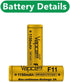 F11 14430 1150mah 3A 3.7V Flat top Rechargeable Batteries (Pack of 2)...