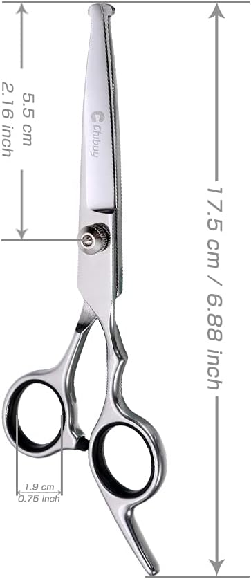 Chibuy Dog Grooming Scissors with Safety Round Tips, 4CR Stainless Steel Heavy-duty titanium coated Professional Pet Grooming Scissors for Dogs, C...