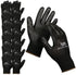 Ultra-Thin PU Safety WORK GLOVES 12 Pairs, WG002 Black/Black, Large...