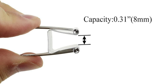 HAHIYO Binder Clips Paper Clamps Spring Steel Sturdy 0.98 inches Width 0.31 Inch Capacity No Sharp Edges Heavy Duty Tight Grip Reusable White Meta...