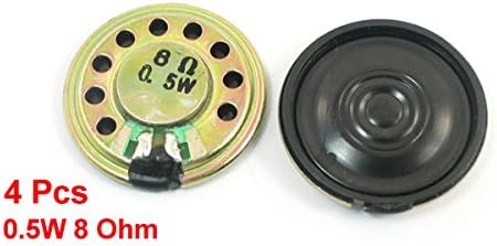 uxcell 4Pcs 0.5W 8 Ohm 28mm Dia Mini Metal Inside Magnet Music Player Speaker...