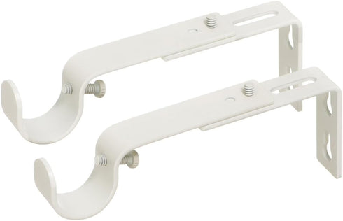 Ivilon Adjustable Brackets for Curtain Rods - for 7/8 or 1 Inch Rods. Set of 2 - Ivory...