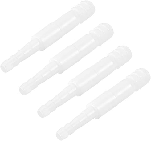 uxcell Aquarium Air Valve Connector Straight Clear White Plastic Inline Tubing 4mm to 8mm 4Pcs...