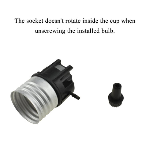 HAHIYO E26 Lamp Socket Screw in Mount Light Socket Bulb Holder Fixture Easy Wire Tighten Down Not Loose Twist PBT+ Plastic Maximum for Decor Table...