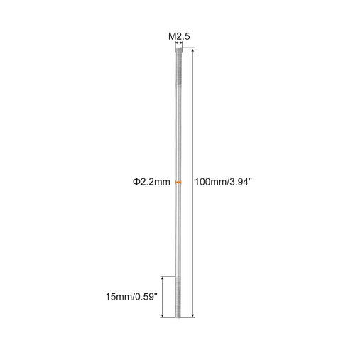 MECCANIXITY 304 Stainless Steel Threaded Tie Push Rods Servo Linkage for DIY RC Car, Boat, Car, Airplane, Helicopter Model&DIY Material, M2.5x100m...