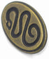 Bezelry 12 Pieces Sidewinder Snake Oval Metal Shank Buttons. 25mm (1 inch) (Antique Brass)...