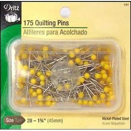 Dritz 131 Quilting Pins, Yellow, 1-3/4-Inch (175-Count)...