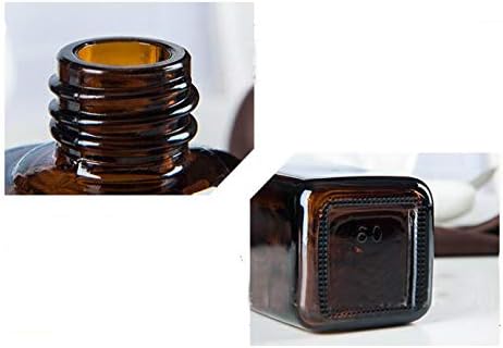3PCS 30ml Empty Refillable Square Amber Glass Droppers Essential Oil Bottles Aromatherapy Cosmetics Elite Fluid Container Jar Pot Holder with Glas...