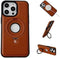 Leather Material with Metal Magnetic Folding Stand,Luxury Leather Invisible Stand Phone Case Cover for iPhone 12-15 (Brown,iPhone13 Pro)...