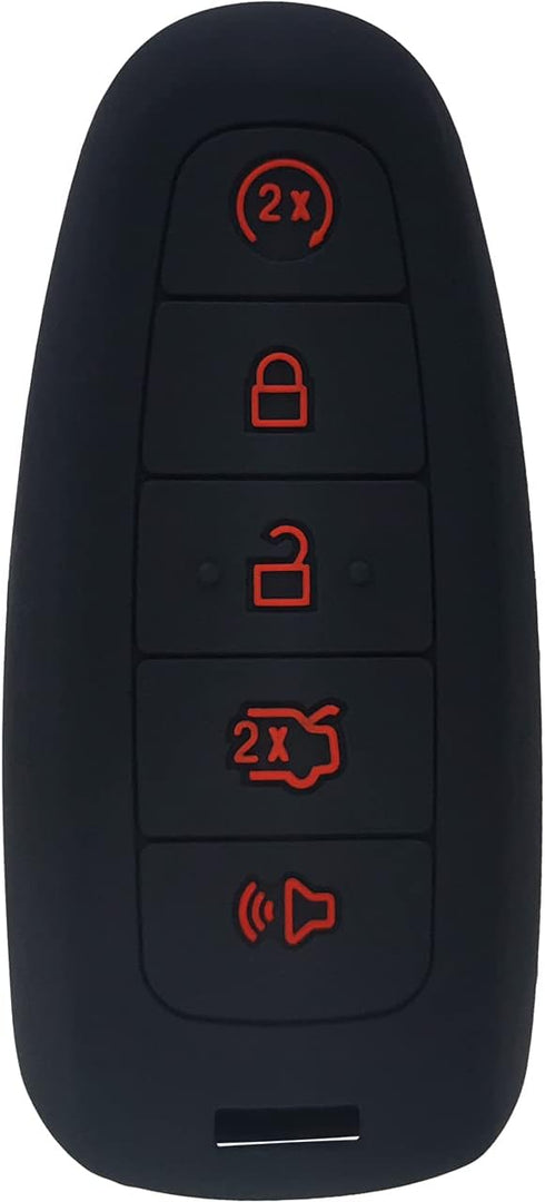 GFDesign 2 Pcs Silicone 5 Buttons Key Fob Cover Remote Case Keyless Protector Compatible with Ford C-Max Edge Escape Expedition Explorer Flex Focu...