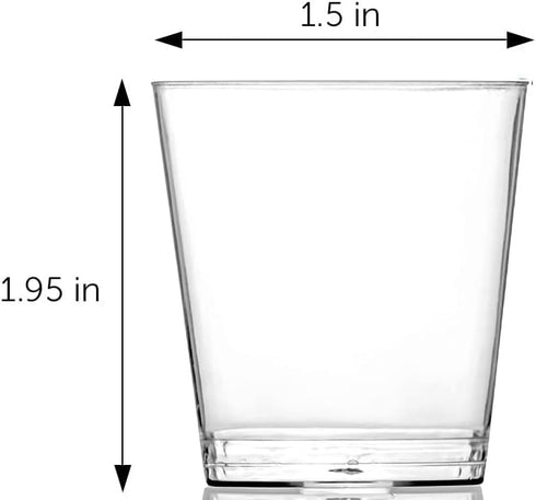 DecorRack 1 Oz Shot Glasses, 80 Hard Clear Plastic Shot Cup, Disposable Party Cups, Mini Cups Shot Glasses (80 Pack)...