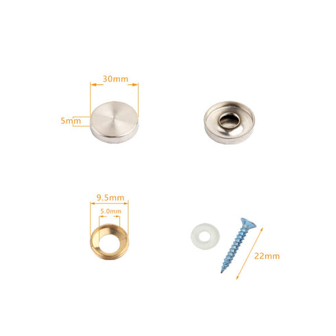 Mirror Screws 304 Stainless Steel Cap Decorative Cover Nails,Solid Standoff Screws,for Advertising Screw Fasteners,Bathroom,Mirror,Brushed Silver ...