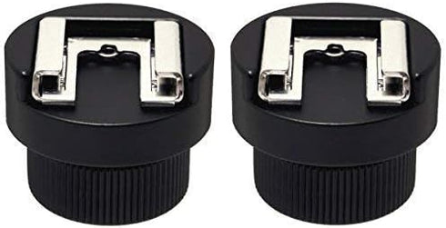 2 Pack Desmond All Metal Cold Shoe Flash Adapter w 1/4 Thread & Nut Compatible with Manfrotto Magic Arm...