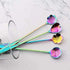 Flower Spoon Coffee Teaspoon Set, PBIEHSR Stainless Steel Tea Spoon Two Different Lengths Dessert Spoon for Stirring Drink Mixing Milkshake Jam, S...