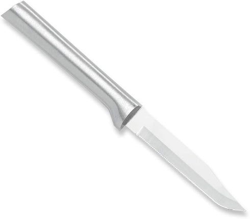 RADA Cutlery Serrated Regular Paring Knife (R142), 3.25" Stainless Steel Hollow Ground Fine-Serrated Blade, Made in USA, Silver Handle...