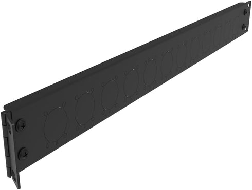 Jingchengmei 12 Port/Way/Hole Hinged Patch Panel - 1U 19" Rack Mount D-Type Connectors - Audio with Hinged Side (H1U12D, Black)...