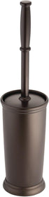 mDesign Toilet Bowl Brush and Holder - Covered Bathroom Toilet Brush - Standing Toilet Bowl Scrubber in Modern Holder - Compact, Space Saving, Dee...