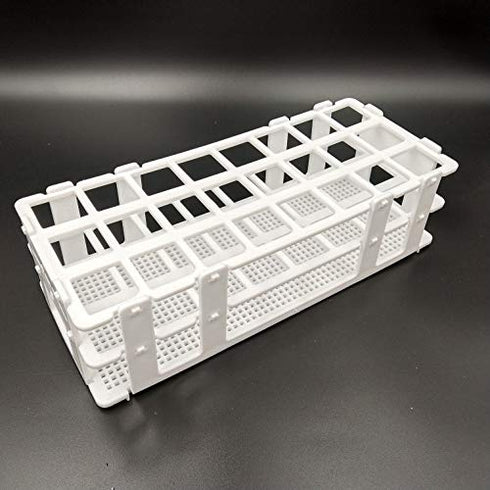 3 Packs Plastic Test Tube Rack, 24 Holes Lab Test Tube Rack Holder for 25mm Test Tubes, White, Detachable (24 Holes)...