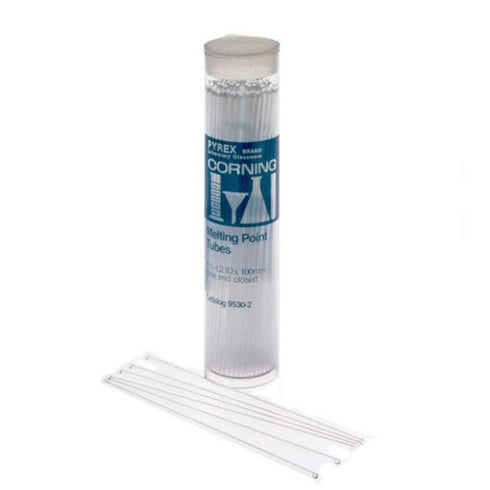Corning 9530-3 Pyrex Capillary Melting Point Tube, One End Open, 0.2 mm Wall Thickness (Pack of 100)...