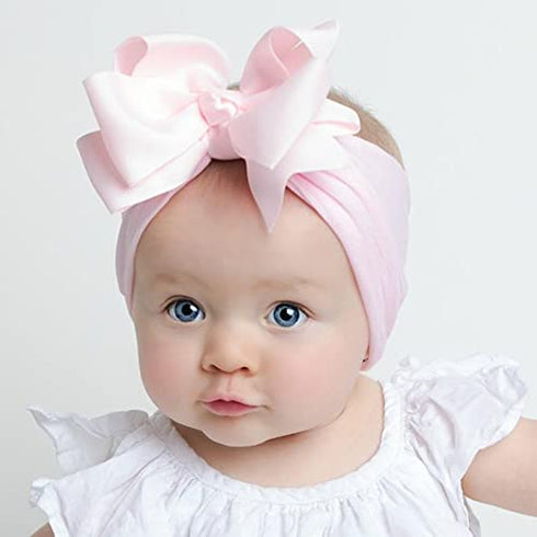 Yxiang 20pcs Baby Headbands with 6" Big Elastics Nylon Ribbon Bows Hair Accessories for Newborns, Infants, Toddlers, Kids...